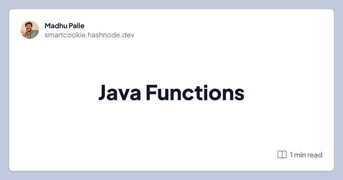 Java Functions