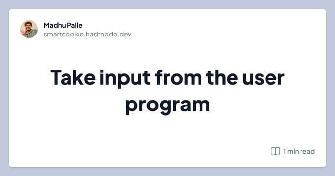 Take input from the user program